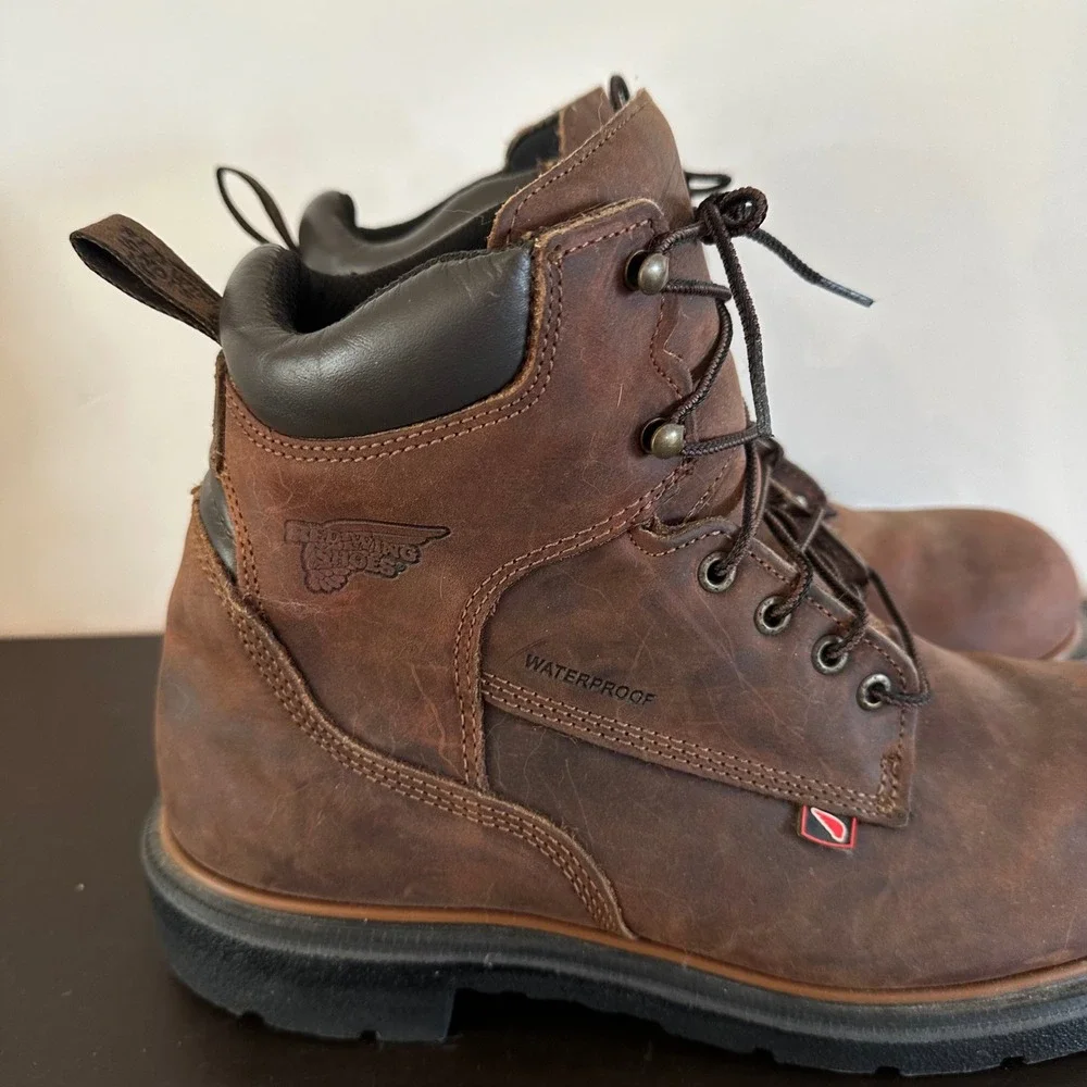 NEW Red Wing DynaForce 6-Inch Waterproof Steel Toe Work Boots Brown Leather Mens